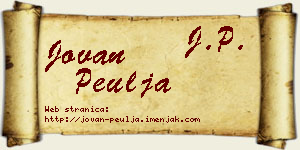 Jovan Peulja vizit kartica